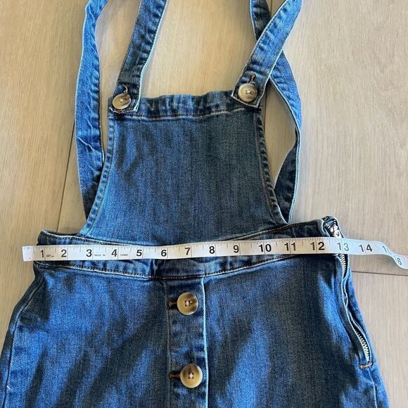 Black label high rise button front overalls skirt size s - Picture 3 of 7